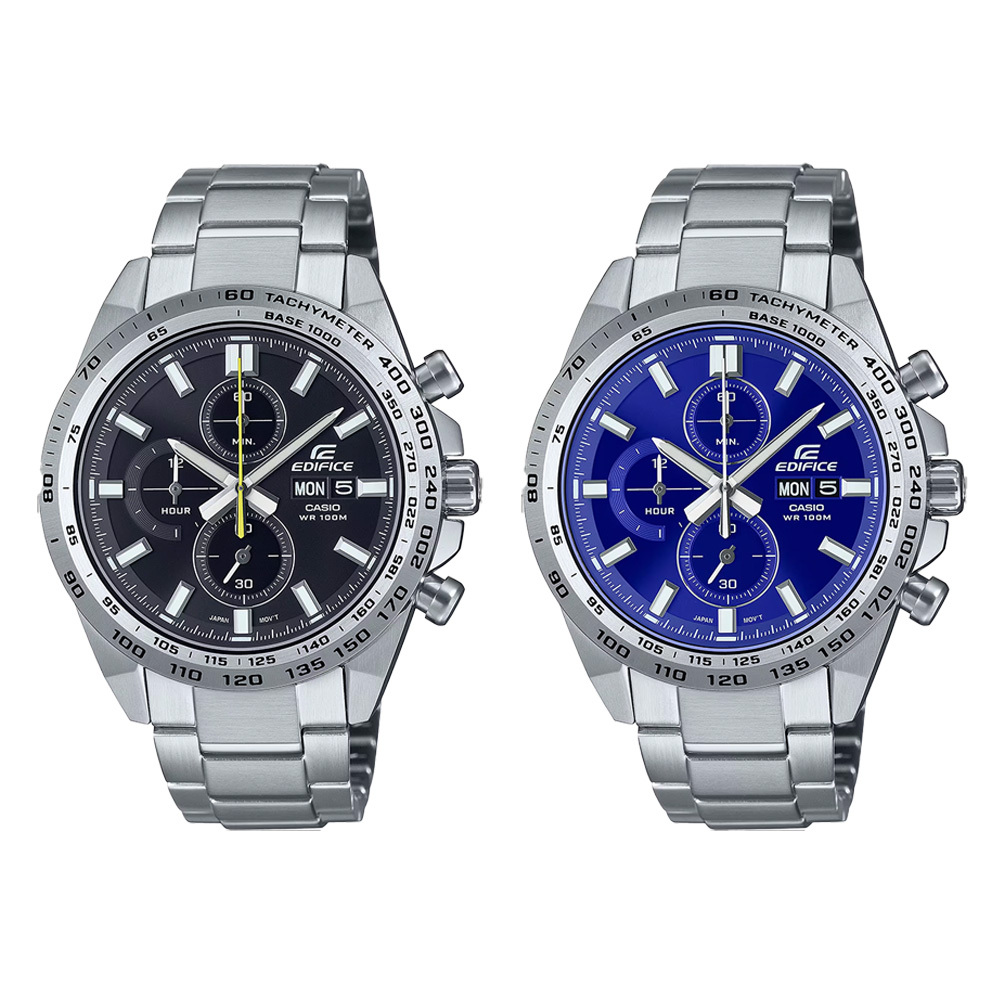【CASIO Edifice】EFR-574D  三眼 熊貓款 防水100米 帶日期 星期 不鏽鋼腕錶-