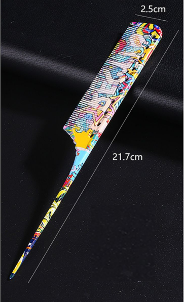 New Japanese style personalized painted comb (pointed tail comb) (size: 21.7*2.5cm)