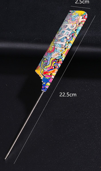 New Japanese style personalized painted comb (steel tip comb) (size: 22.5*2.5cm)