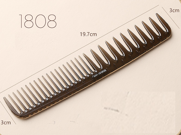 New Japanese amber gray hair cutting comb (double-sided comb 1808) (size: 19.7*3*3cm)