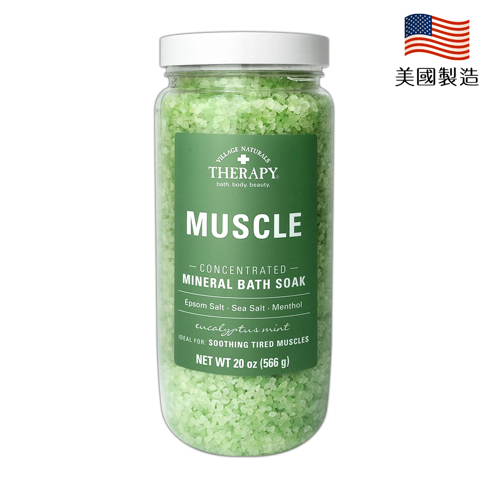 美國VN 自然莊園 尤加利薄荷精油沐浴鹽-綠(20oz/566g)