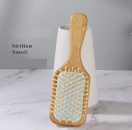 New bamboo airbag air cushion massage comb (blue square) (size: 20*6.3cm)