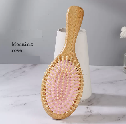 New bamboo air bag air cushion massage comb (pink round) (size: 23.7*8.2cm)