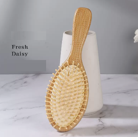 New bamboo air bag air cushion massage comb (yellow round) (size: 23.7*8.2cm)