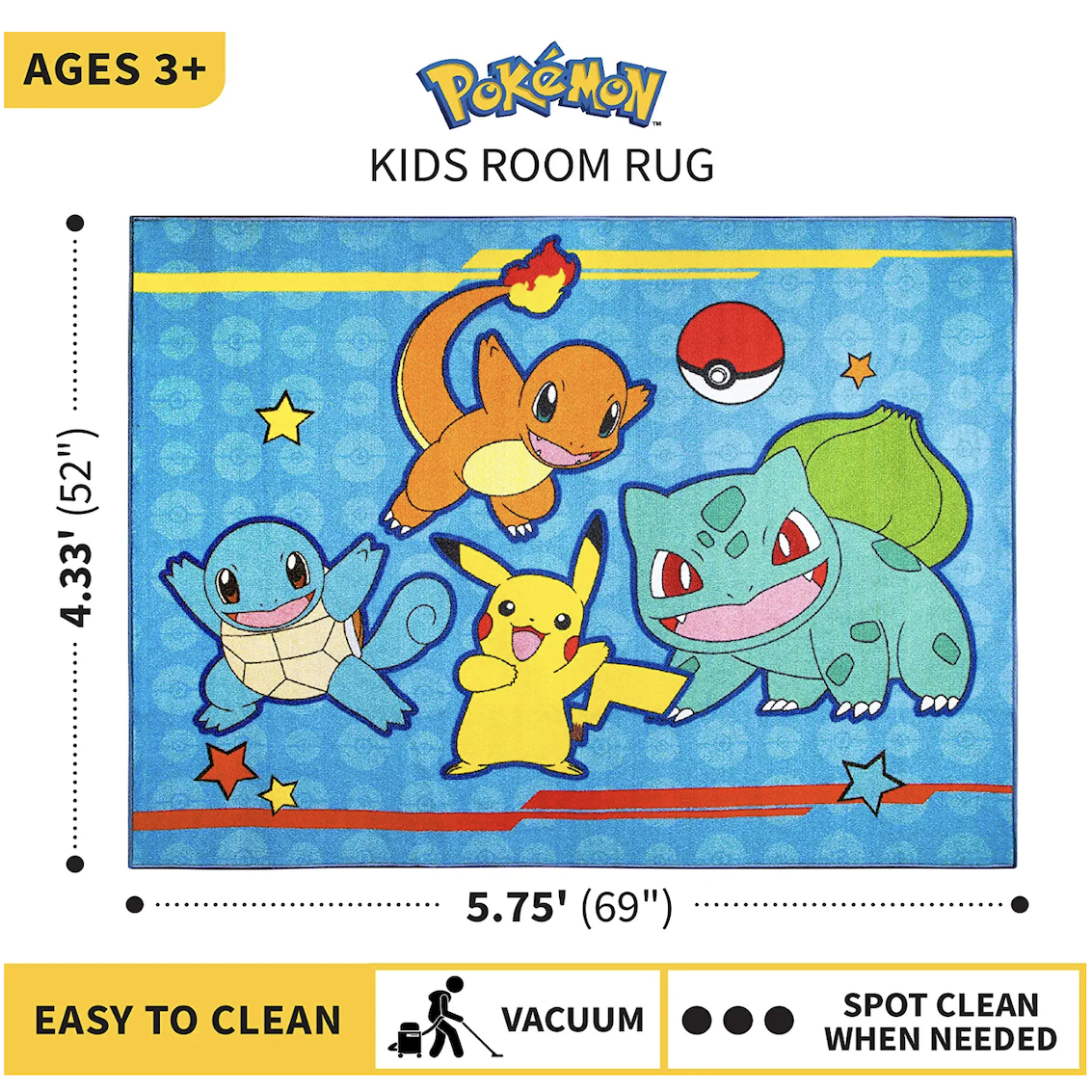 美國兒童房地毯 - Pokemon