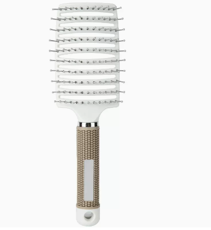 New crescent-shaped hair smoothing comb (white) (size: 24.8*7.2cm)