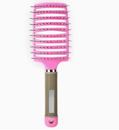 New crescent-shaped hair smoothing comb (pink) (size: 24.8*7.2cm)