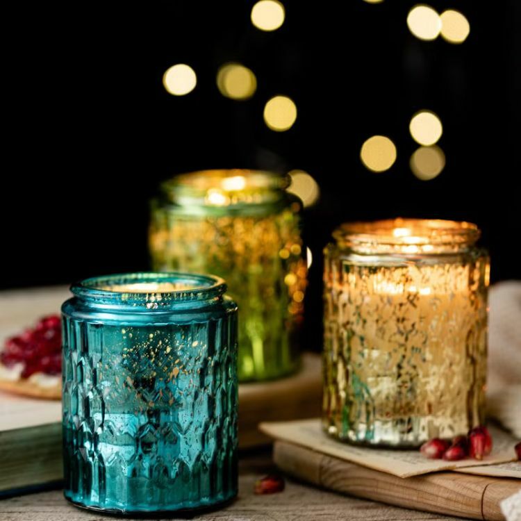 保庇BOBEE香氛蠟燭玻璃罐綠色藍色銀色