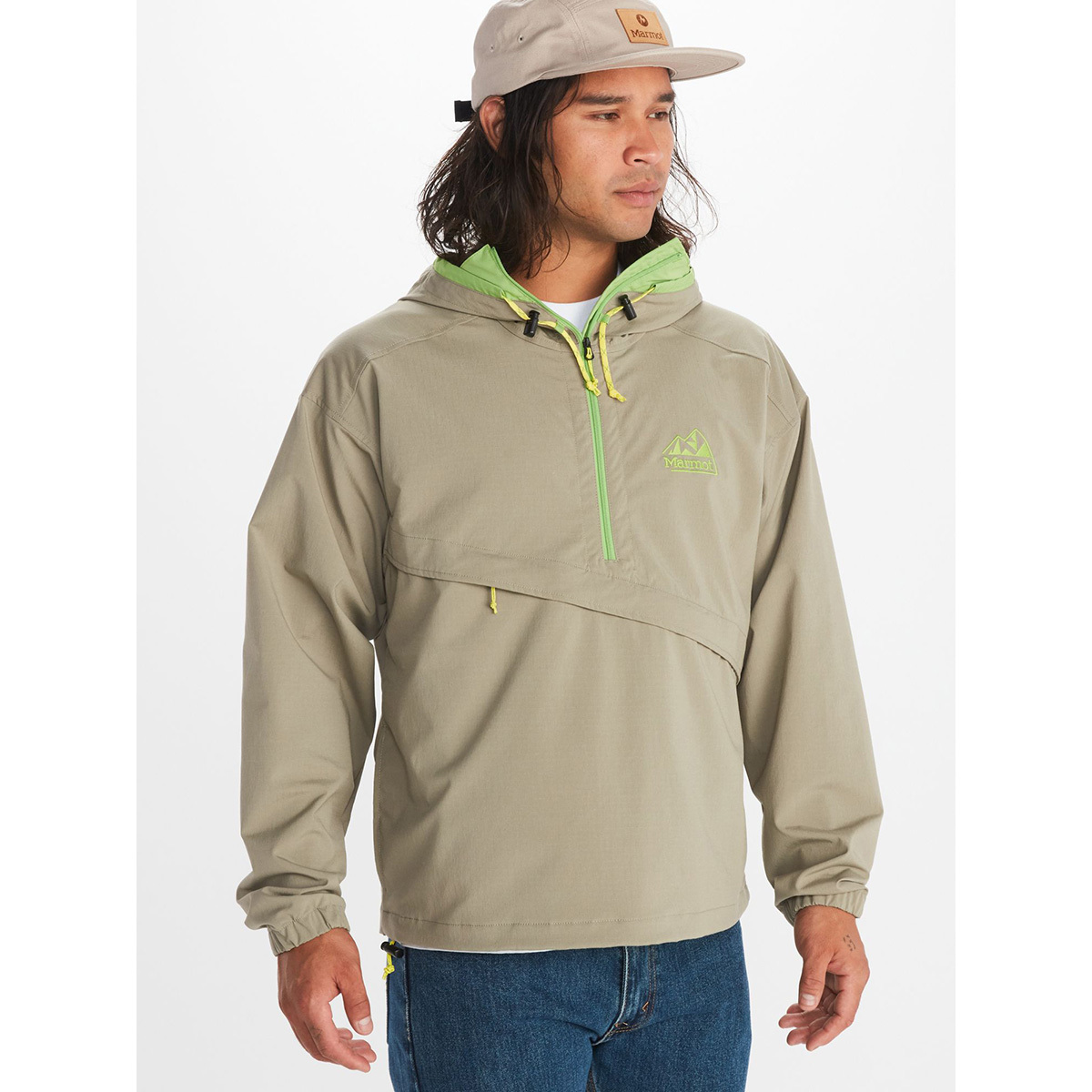 Marmot Men's '96 Active Anorak 男款半門襟防風連帽外套 M14193-21543 Vetiver [HappyOutdoor]