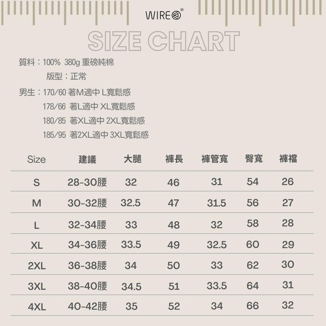 SALE- WIRE 膝上 棉短褲 380克重磅純棉 短棉褲 有大尺碼28至42腰 【 FUZY 】- P202469