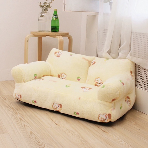 可愛寵物床沙發-M-【15斤內寵物70*45*30cm】毛絨黃色