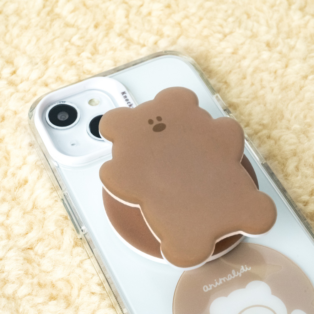 【Knocky x 滴的小動物】『小泰迪熊』磁吸手機氣囊支架 支援MagSafe（送引磁片）