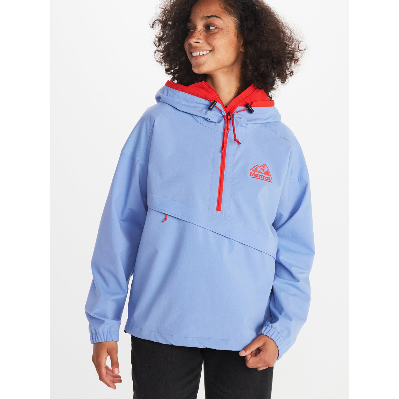 Marmot Women's '96 Active Anorak 女款半門襟防風連帽外套 M14194-21723 Getaway Blue/Victory Red [HappyOutdoor]
