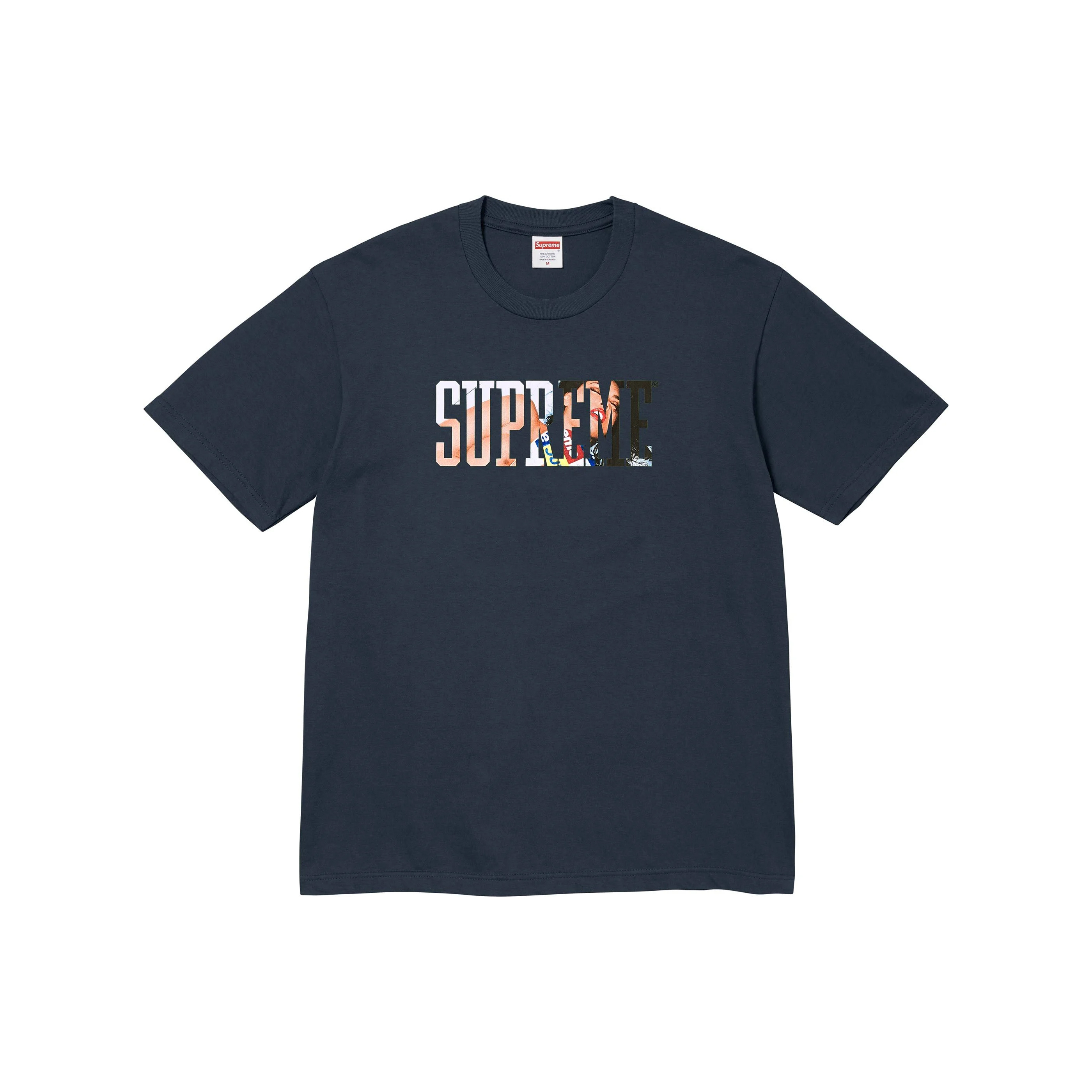 -(B3c03)-SUPREME COLLEGIATE TERA PATRICK TEE 24FW 黑色/深藍-FW24T19