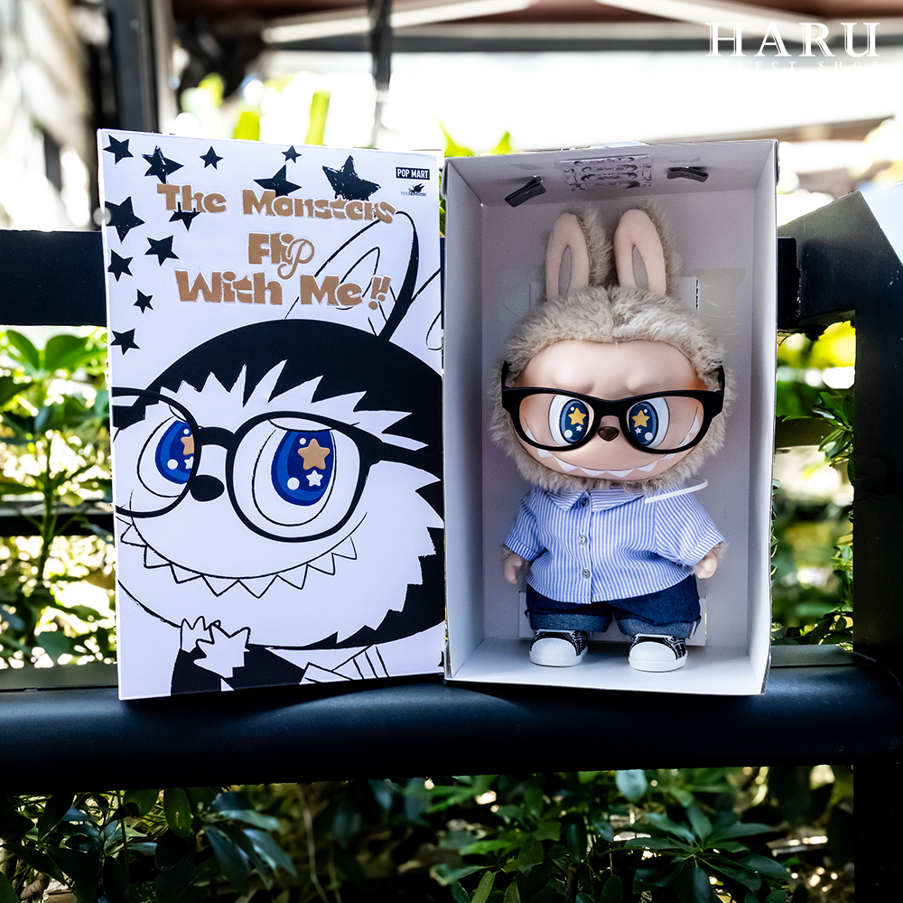 POP MART Labubu 泡泡瑪特 THE MONSTERS FLIPWITH ME 夏日浪 四種眼睛可轉換 搪膠毛絨公仔 40CM