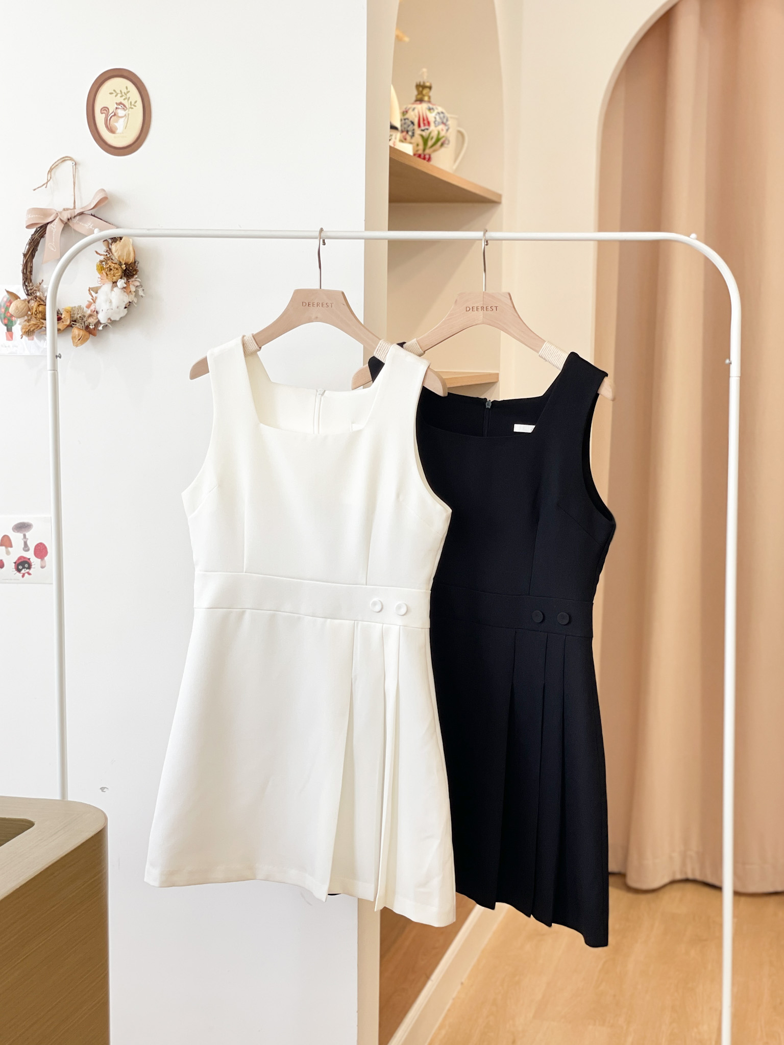 OP502 Asha Half Pleated Mini Dress