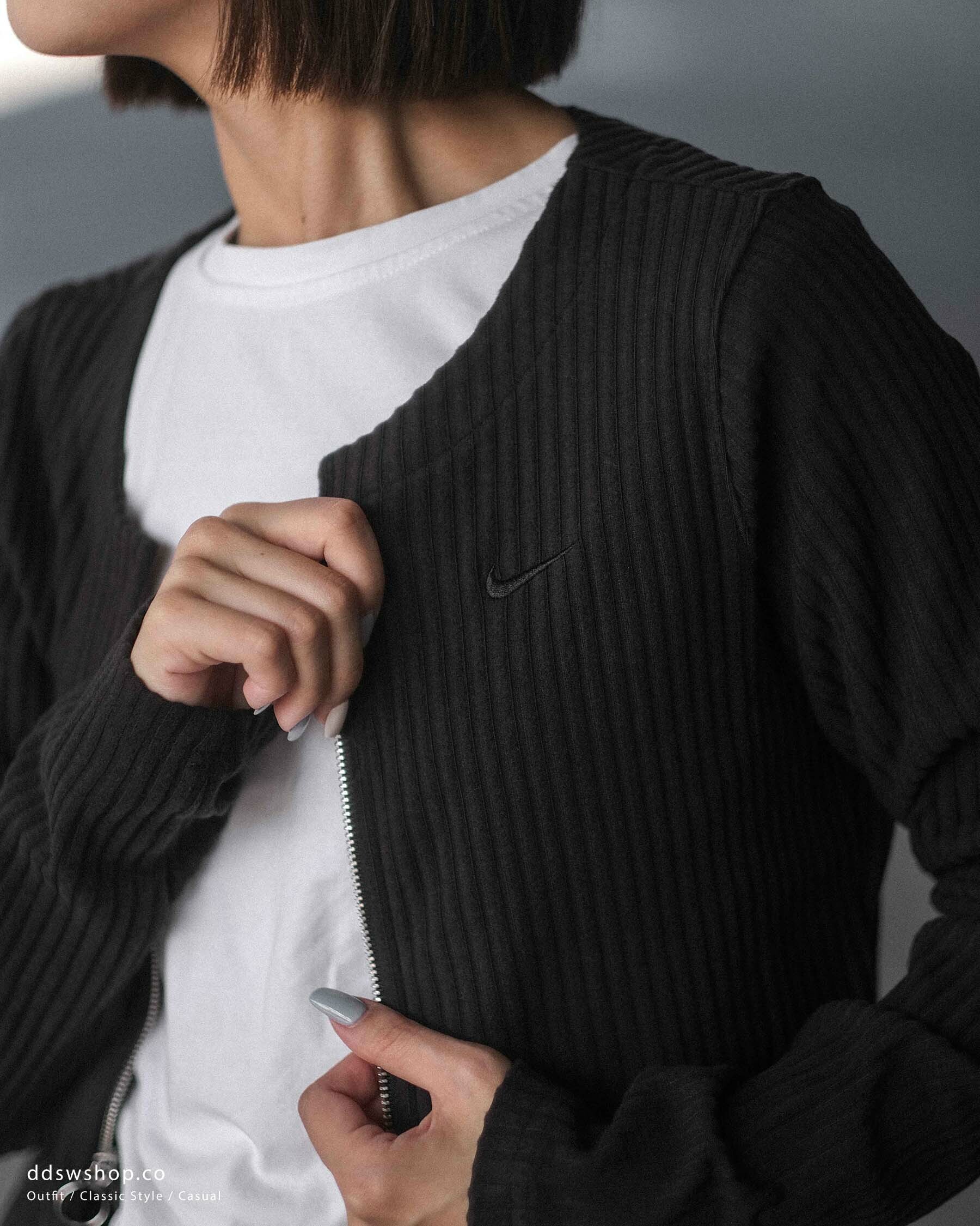 "調貨" Nike NSW Chill Knit 女款 合身拉鍊 羅紋開襟 短版上衣 FN3683-010