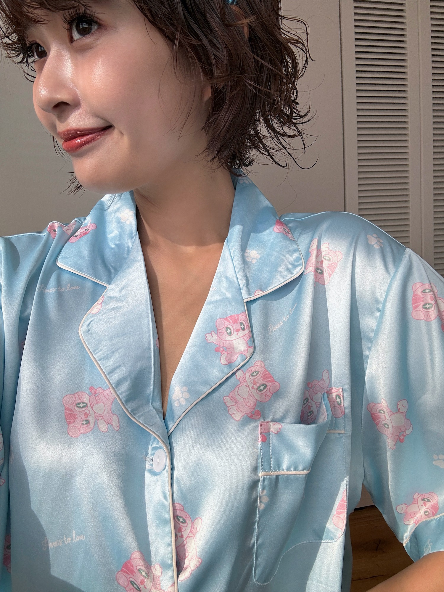 小貓聯名 最新里歐3.0居家服【可客製化/睡衣套裝/襯衫洋裝】－Heres to Love