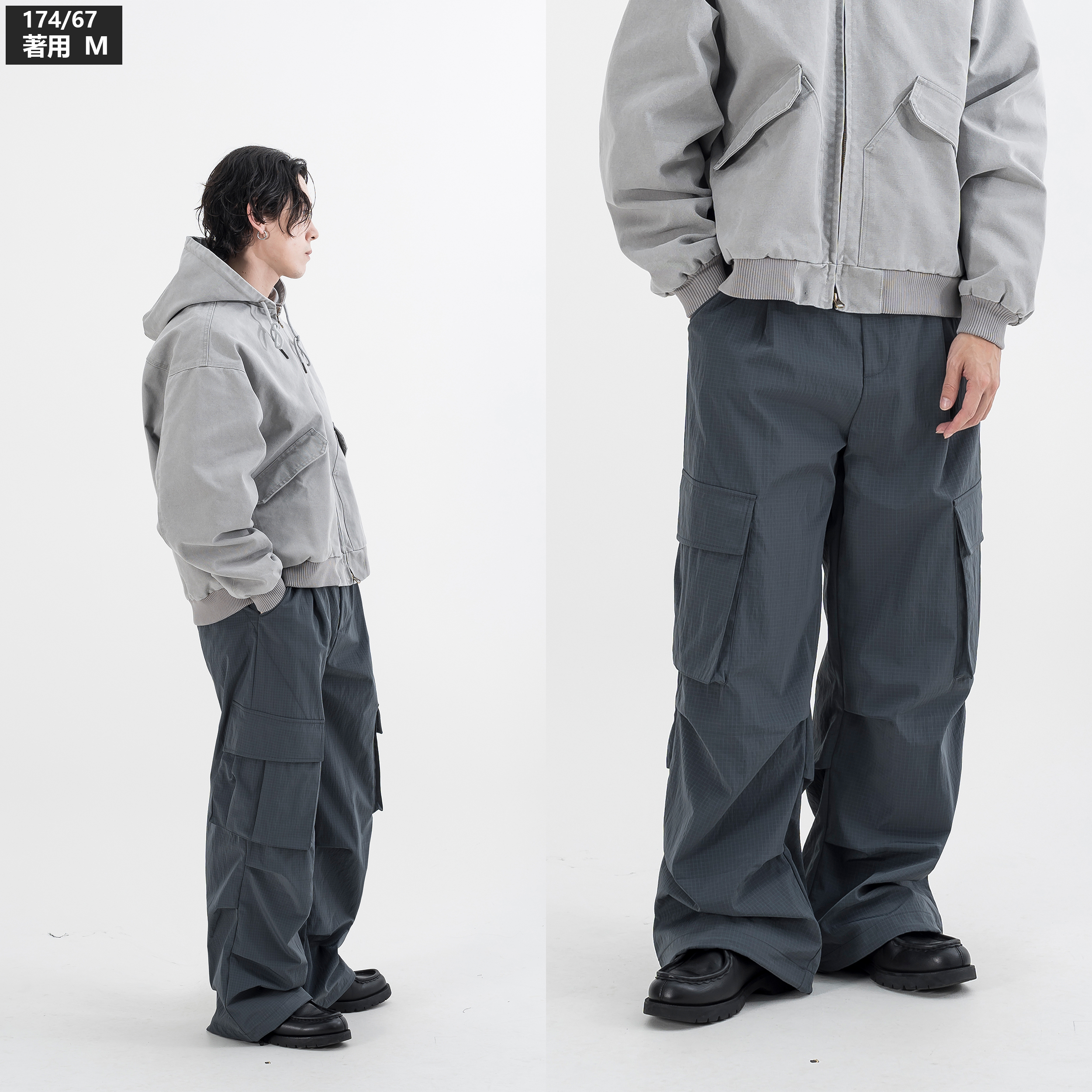 AGILITY Metallic BootCut Cargo Pants 金屬尼龍六口袋喇叭長褲[PF7