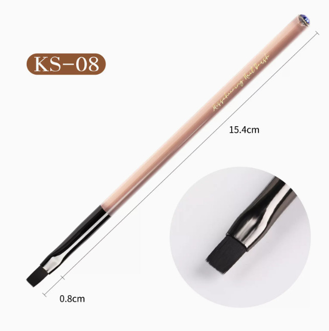 Hot Selling Nail Art Brush Brown Color Nail Art Pen Extension Style KS-08