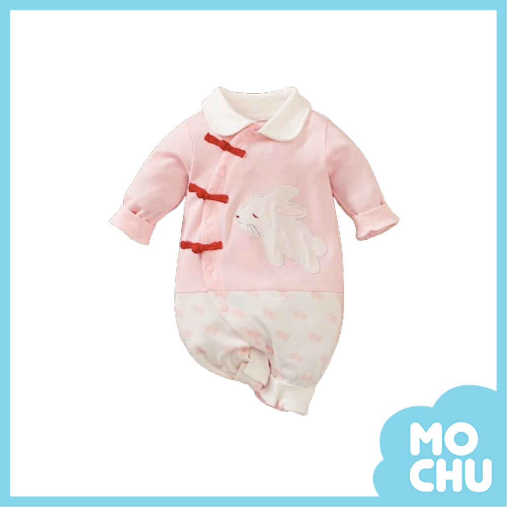 睡覺兔子結釦長袖連身衣