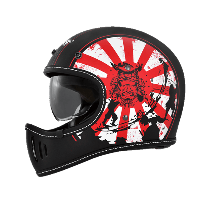 M2R MX-2 SV #8 消光黑紅 彩繪 全罩 山車帽