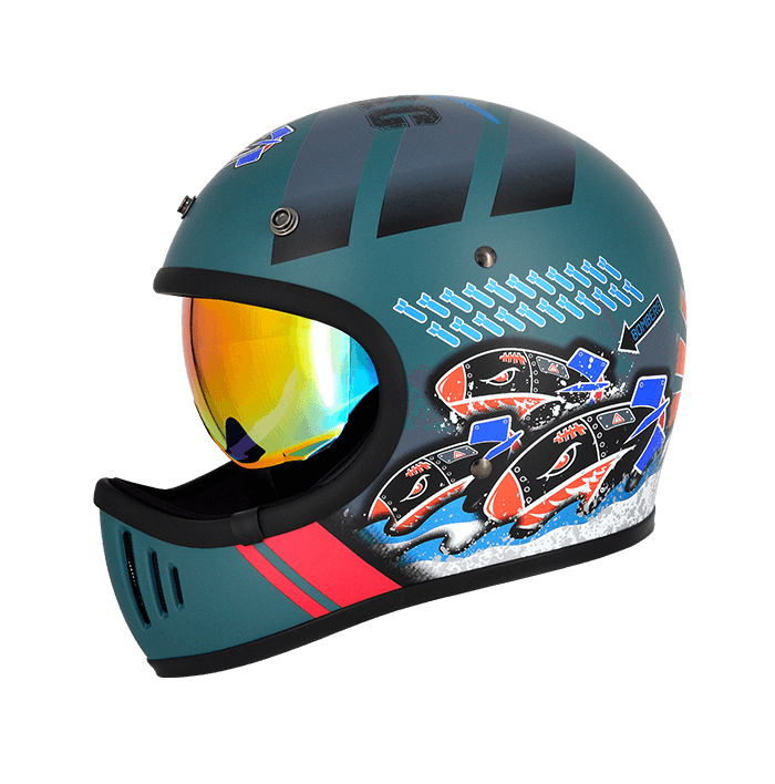 M2R MX-2 SV #12 特仕版 消光青綠 彩繪 全罩 內墨片