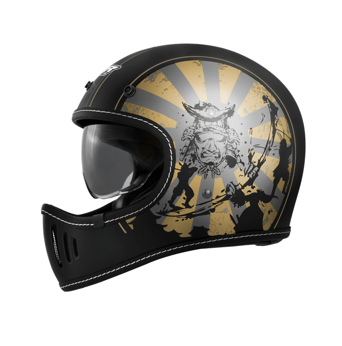 M2R MX-2 SV #8 消光黑金 彩繪 全罩 山車帽