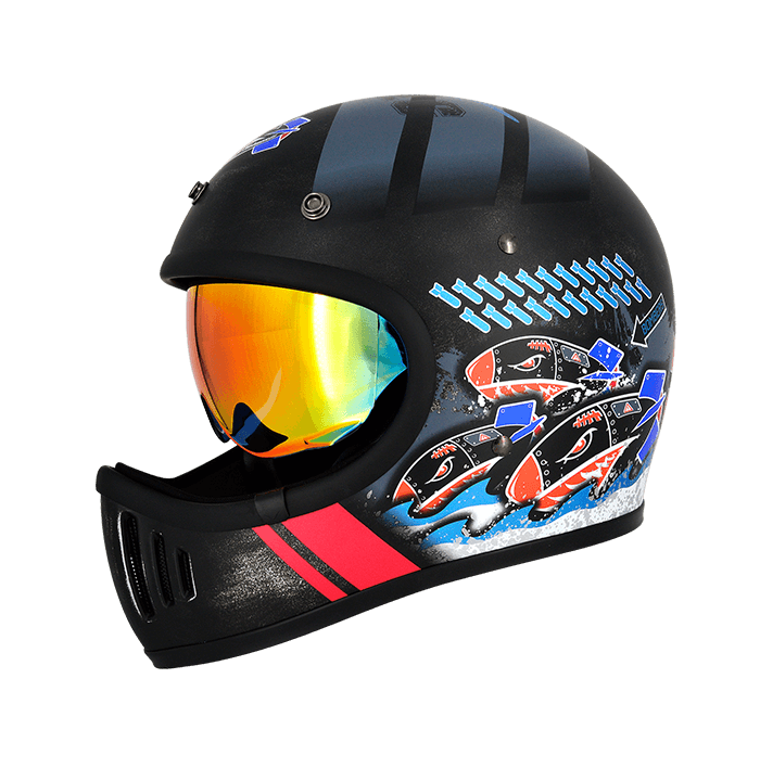 M2R MX-2 SV #12 特仕版 消光仿古黑銀 彩繪 全罩 內墨片