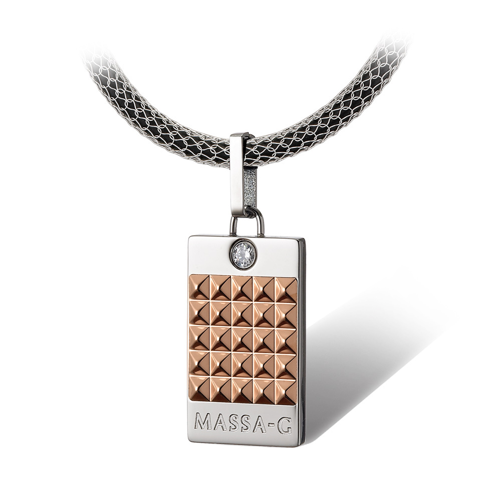 MASSA-G【玫瑰龐克】純鈦墬搭配 X1 4mm超合金鍺鈦項鍊