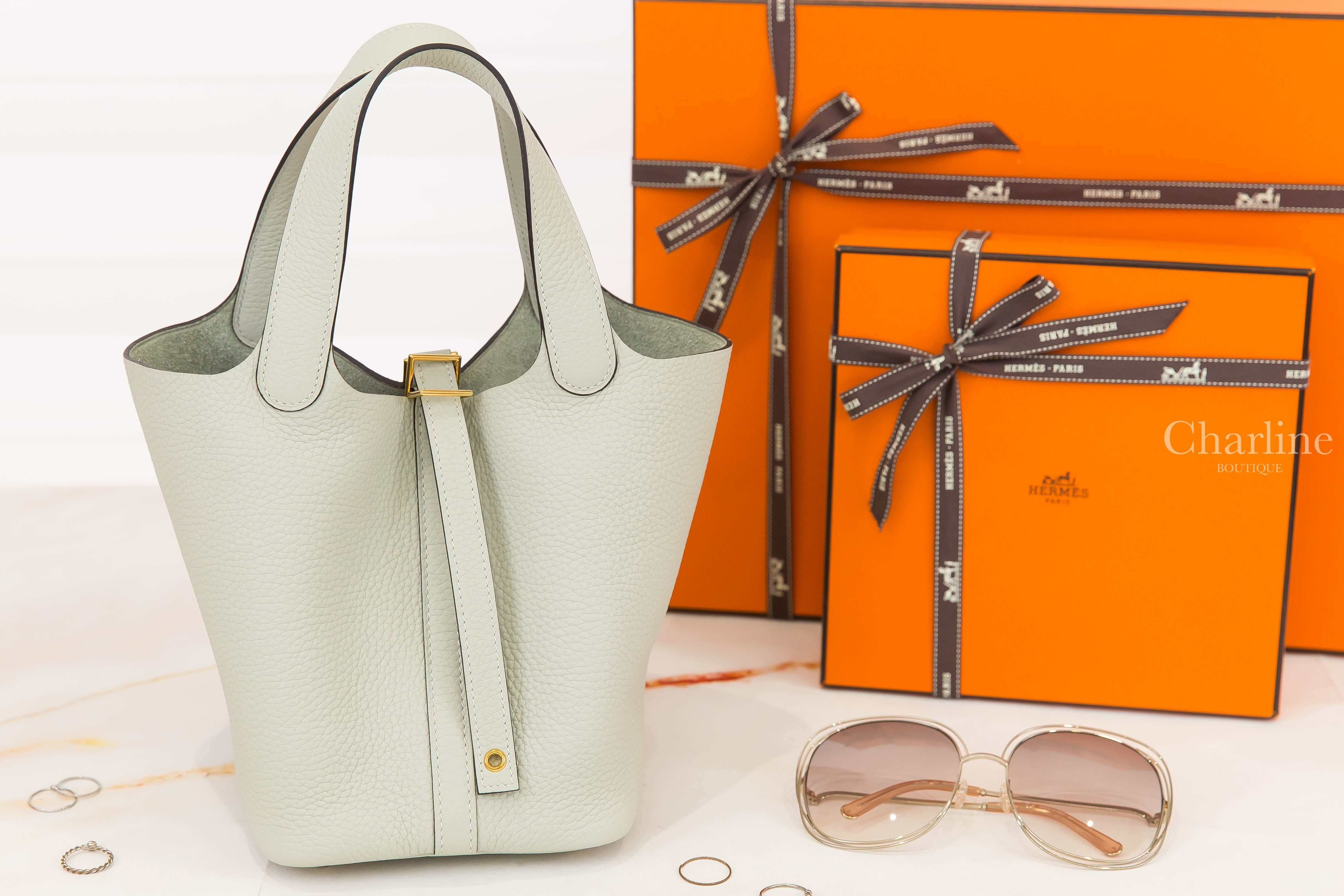 Hermès Picotin Lock 18cm 0W Gris Neve Taurillon Clemence 冰晶灰金釦小型提把水桶包