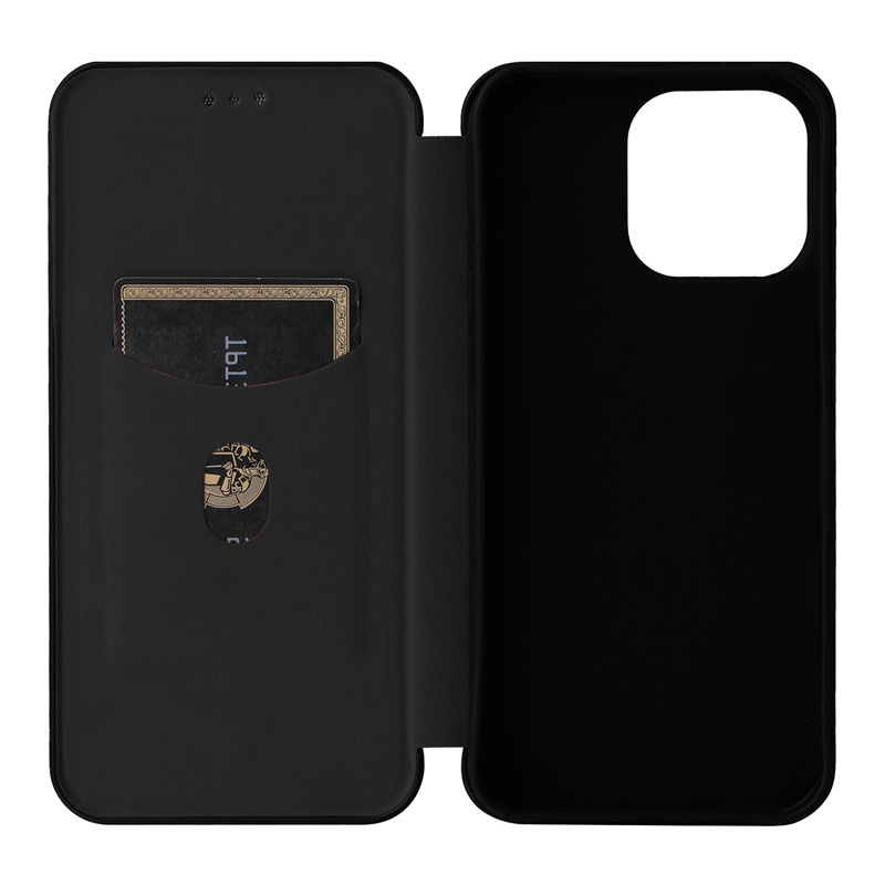 XPRO - Ultra Slim Flip - iPhone 16 Case 貼身防撞翻蓋碳纖皮紋插卡支架手機保護殼