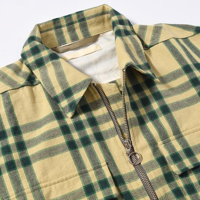 ANEI - LAMB ZIP UP JACKET / BEIGE PLAID