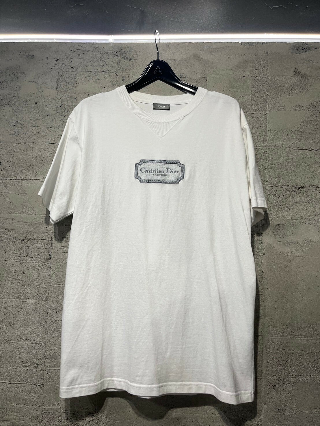 二手美品 Dior 刺繡Logo白色短袖 T