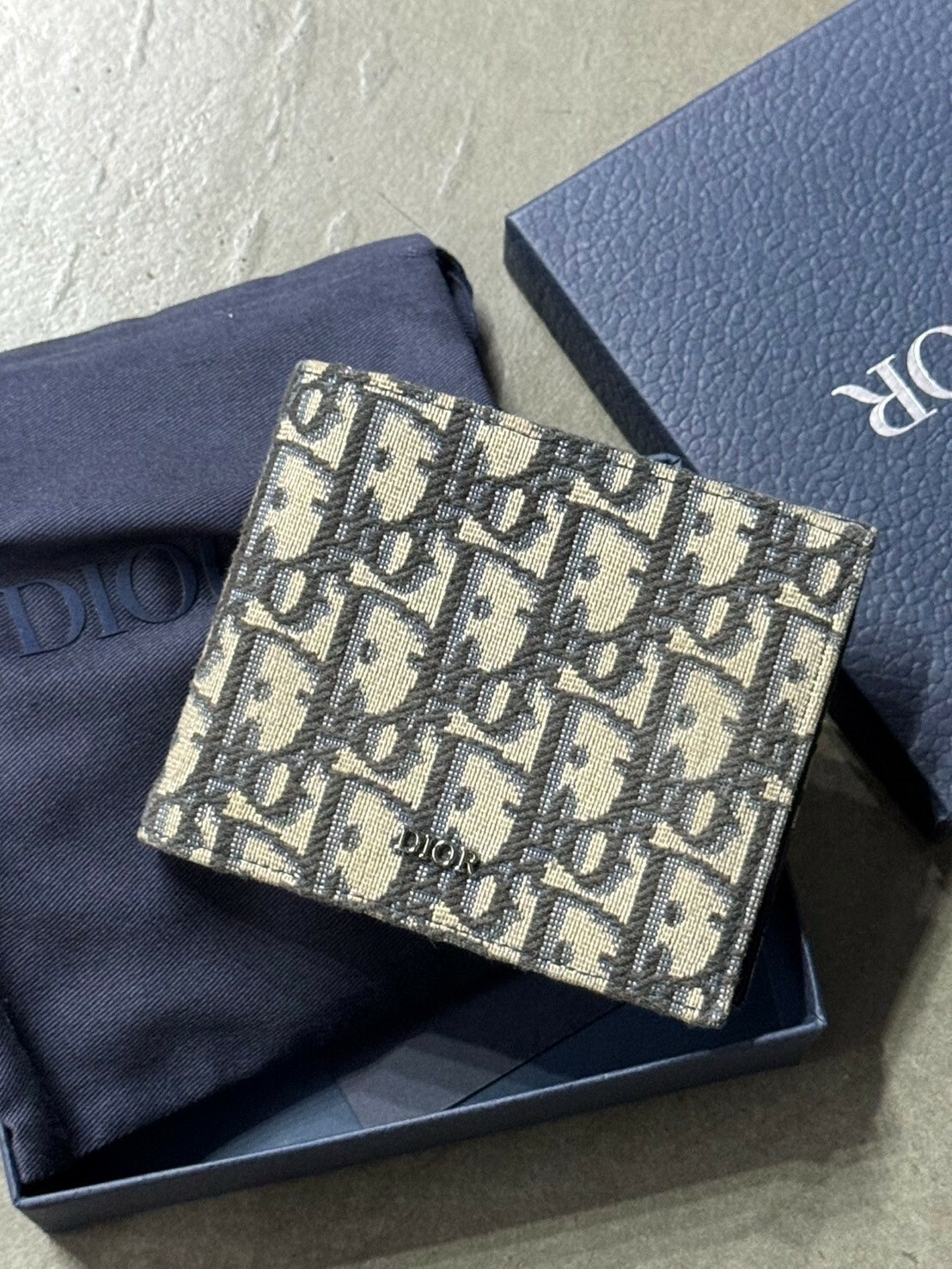 二手美品 DIOR 經典款 滿版Logo短夾