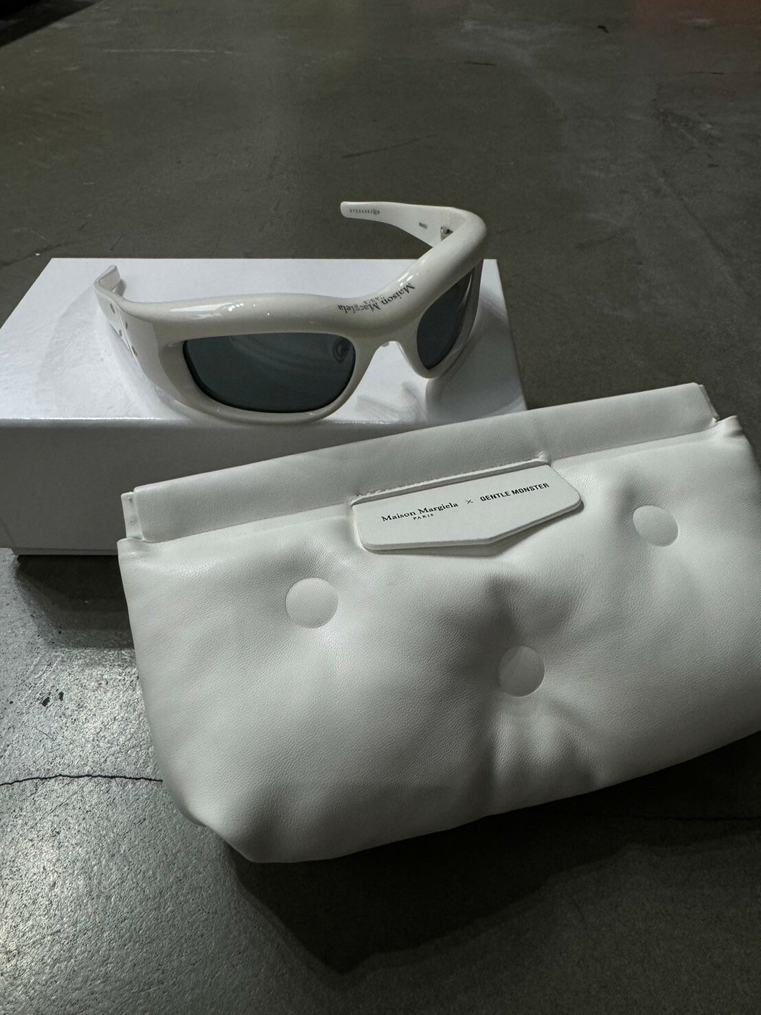 二手美品 Maison Margiela x Gentle Monster 絕版聯名 白色四縫線墨鏡