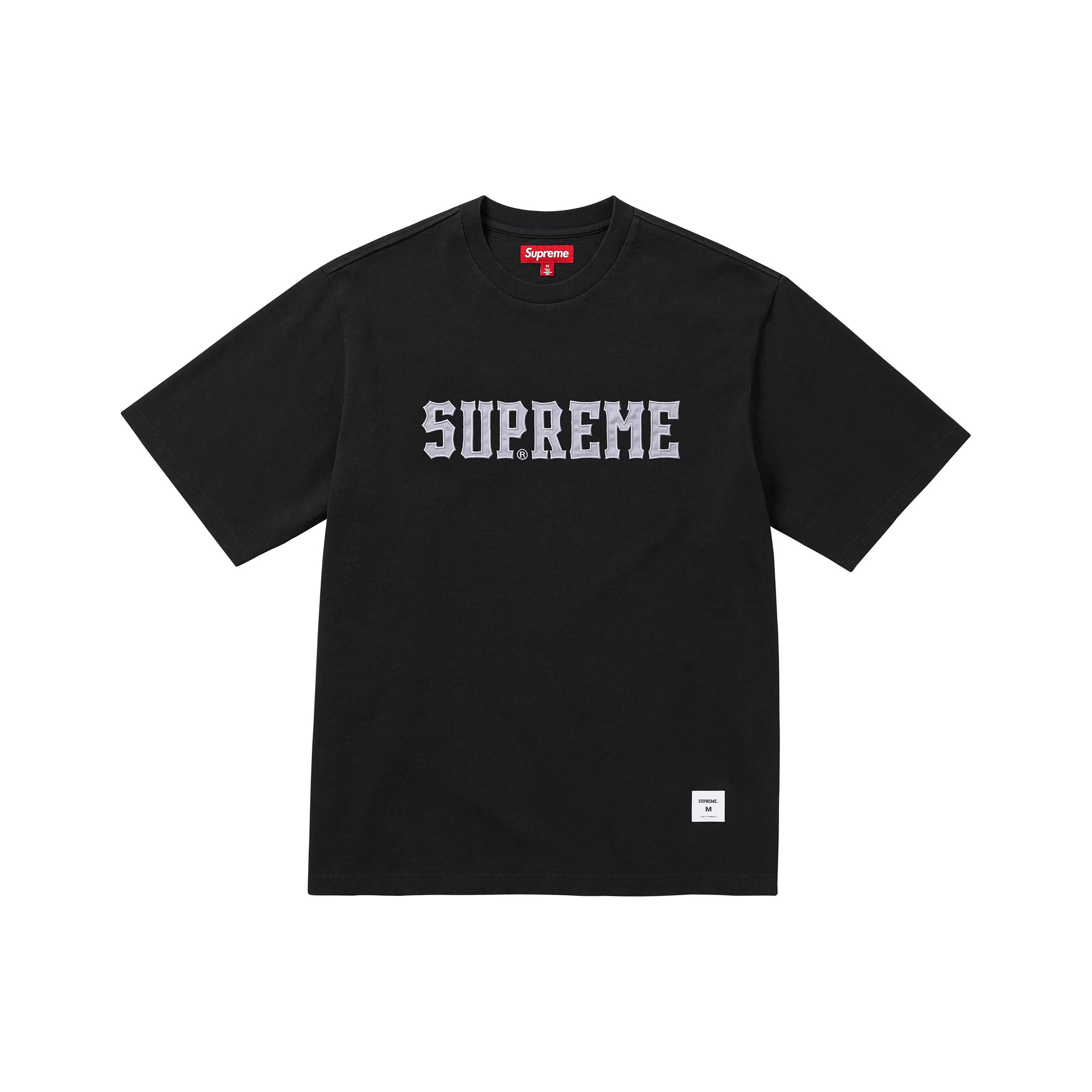 SUPREME TWILL APPLIQUE S/S TOP 貼布 LOGO 短T 黑 / 灰 / 白 -FW24KN68