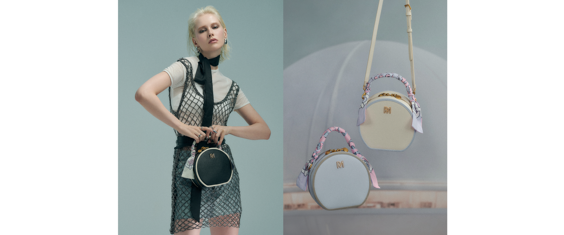 模特兒手提蘿蔓花園斜背包