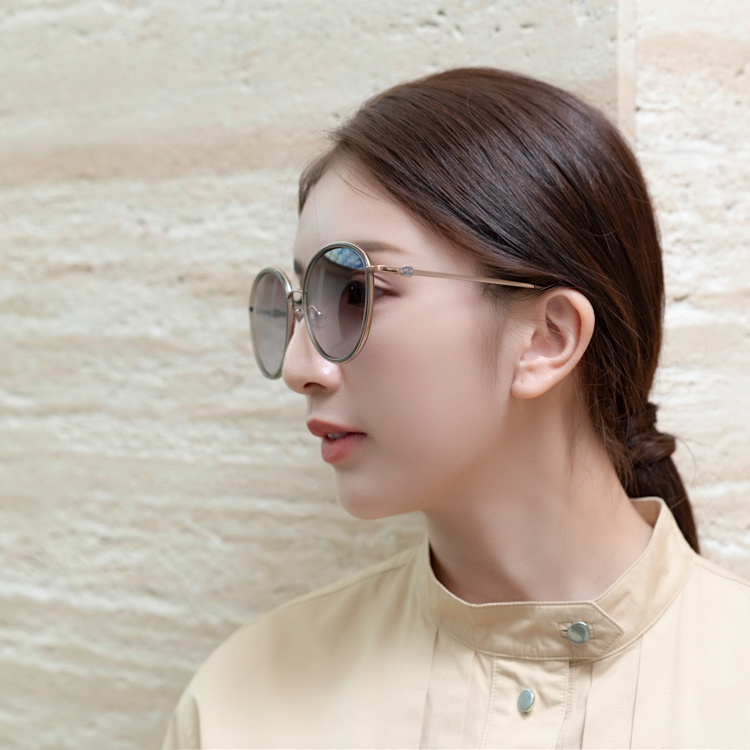 JC WU 墨鏡 太陽眼鏡(灰配玫瑰金色)JC6004-2