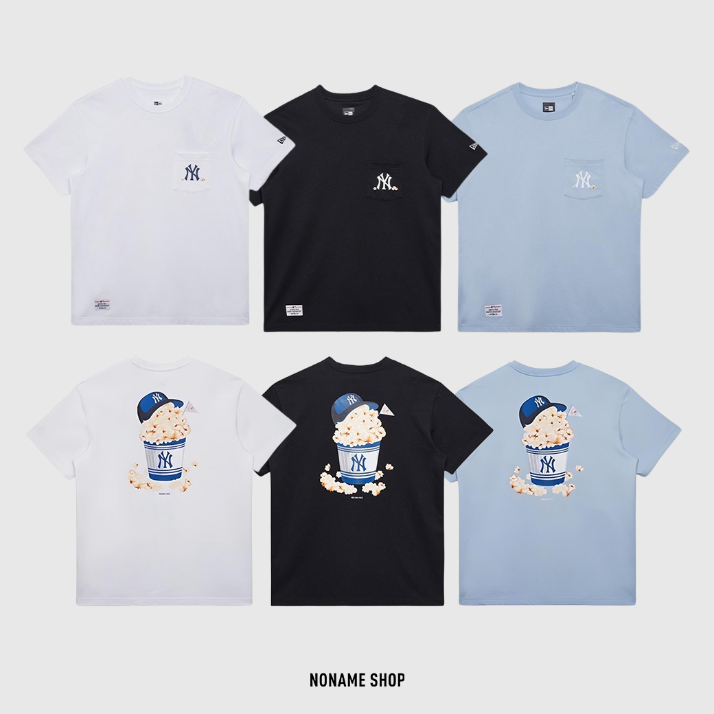 NEW ERA X MLB 聯名款 紐約洋基 爆米花 印花 短袖 三色 (男款)