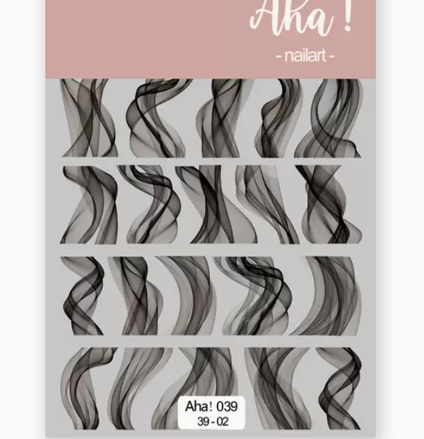Hot selling manicure semi-transparent smudged stickers (39-02#)