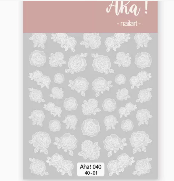 Hot selling manicure semi-transparent smudged stickers (40-01#)
