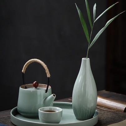 窯變青釉陶瓷花瓶【C3】