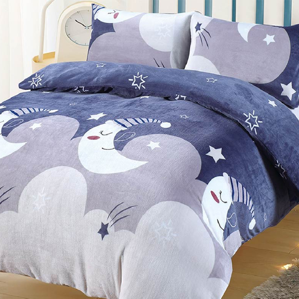 【藍貓Blue cat】頂級法蘭絨床包+兩用被套組