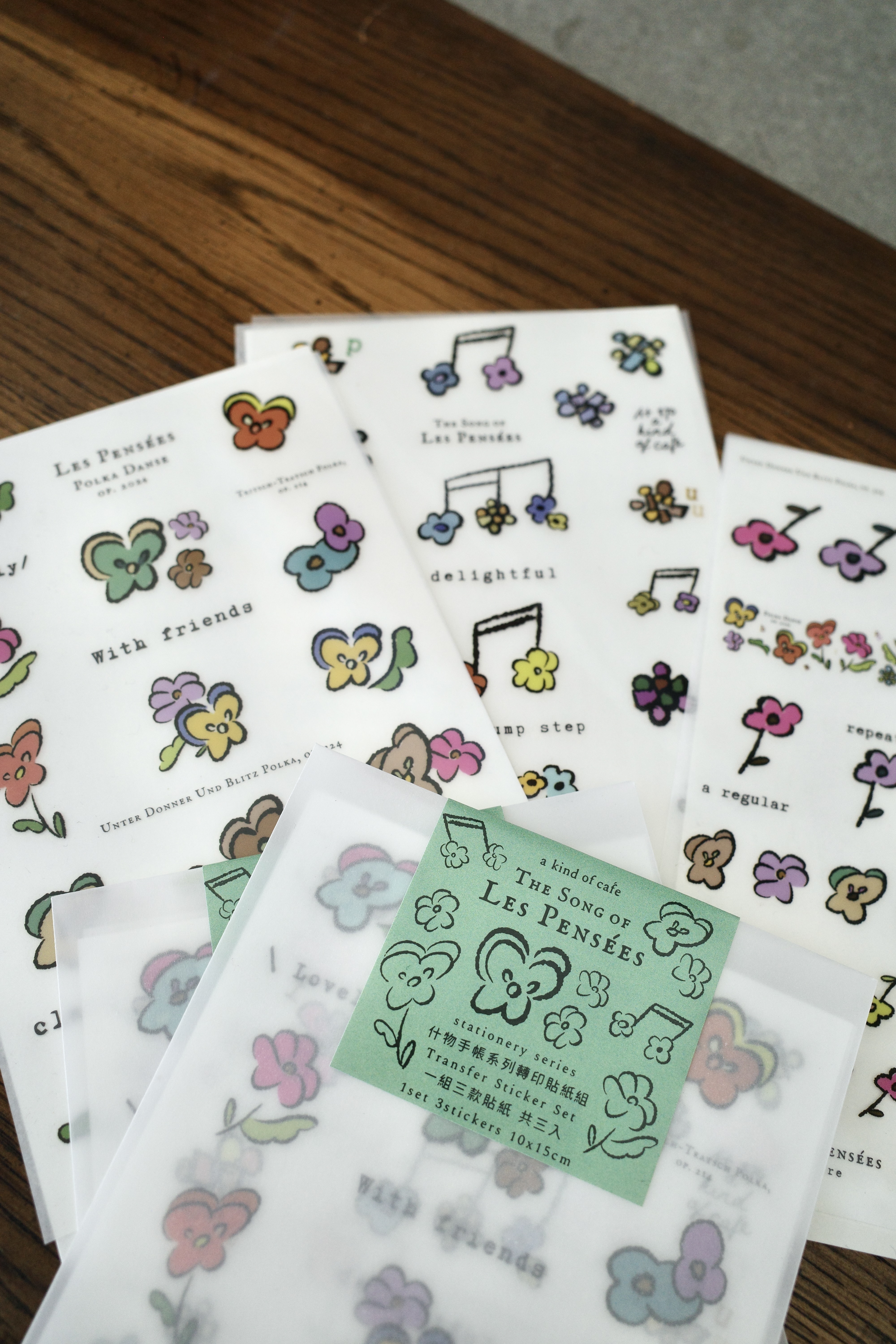 什物｜三色堇 轉印貼紙（三入組）