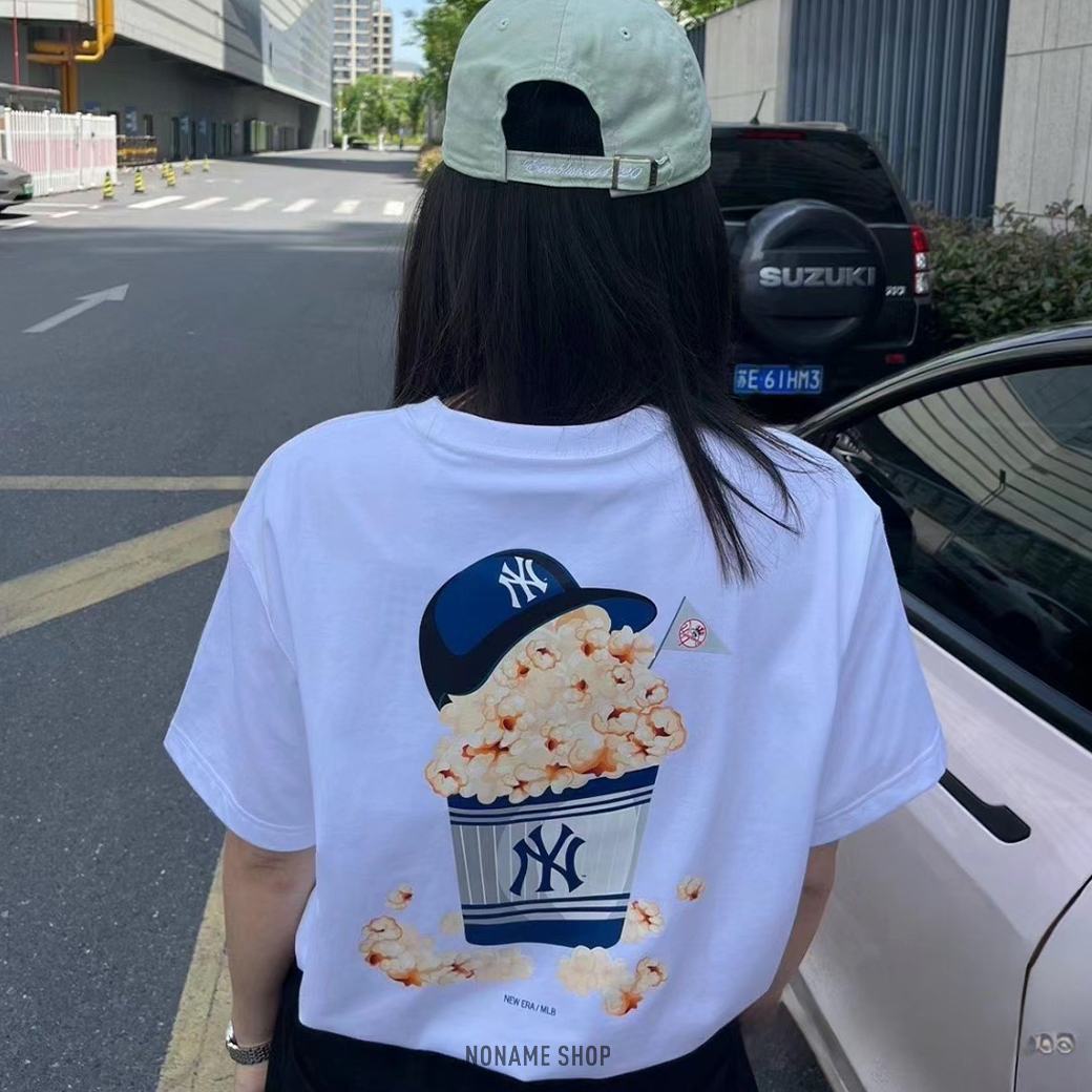 NEW ERA X MLB 聯名款 紐約洋基 爆米花 印花 短袖 三色 (男款)