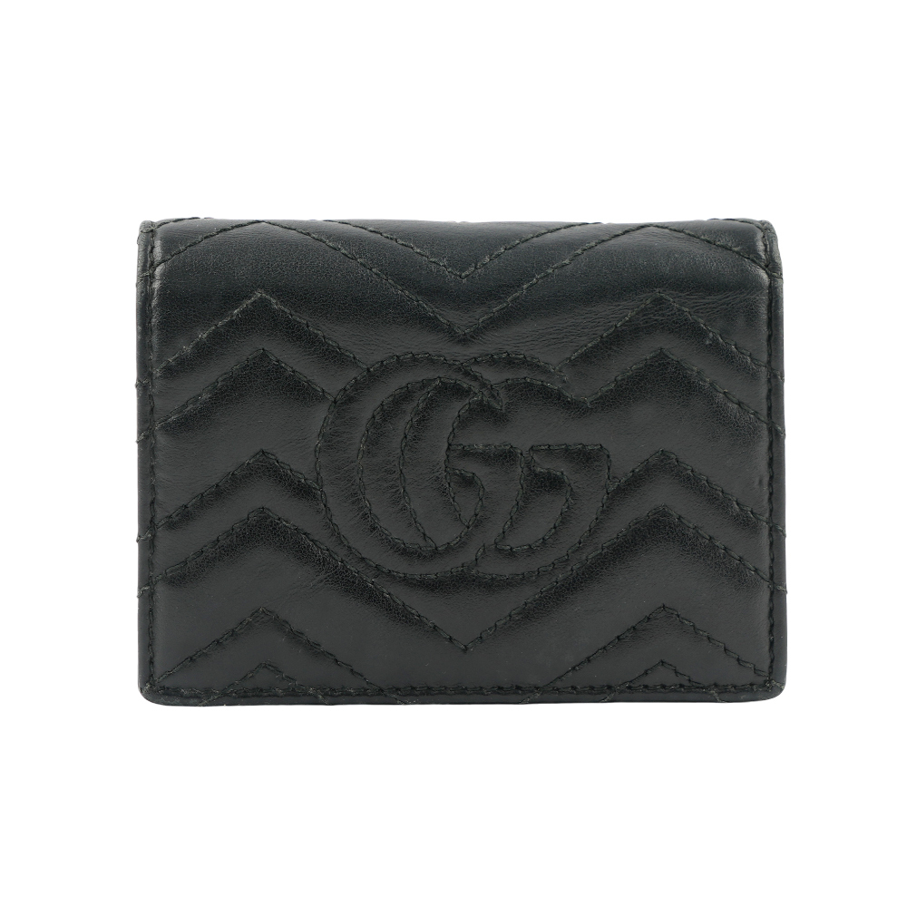 【GUCCI】GG MARMONT牛皮卡片小短夾(黑色) 466492 DTD1T 1000