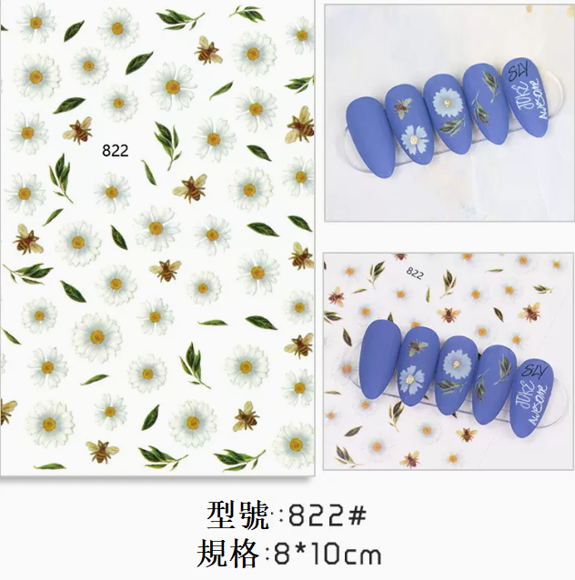 Hot Selling Nail Art Zou Ju Flower Stickers (822#)