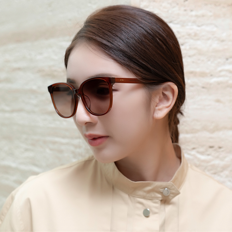 JC WU 墨鏡 太陽眼鏡(透明咖啡色)JC6019-3