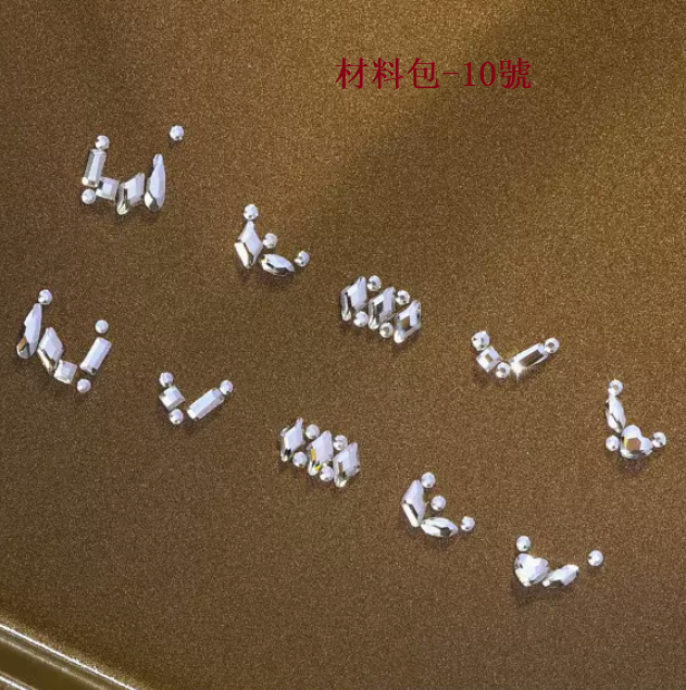 Hot Selling Nail Art Accessories Special Shaped Mini Flat Diamond Material Pack-No. 10